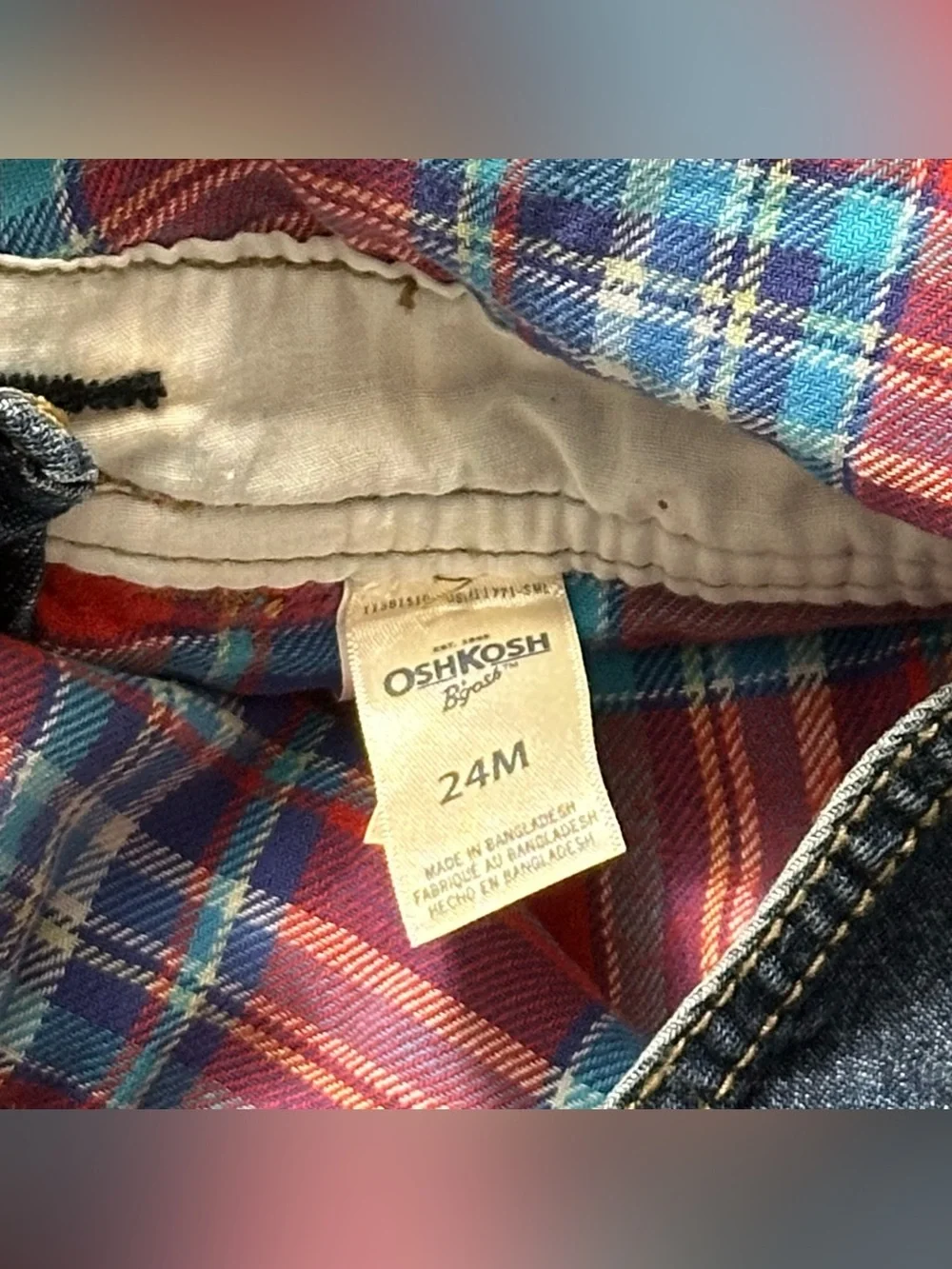 Toddler’s OshKosh B’Gosh Flannel Lined Denim Overalls